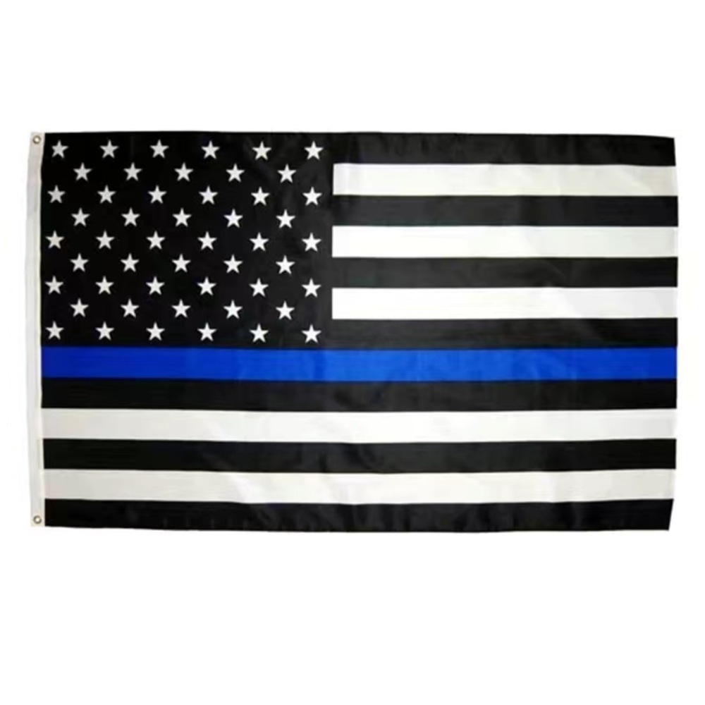United States Flag 3 X 5 Foot Thin Blue Line Law Enforcement Officers Outdoor
